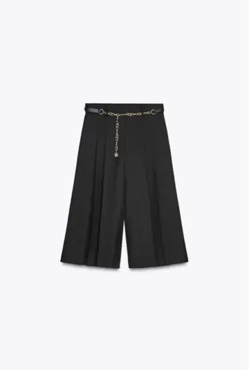 [ 미사용 새상품 ] ZARA 롱 기장 체인 벨트 버뮤다 팬츠 S