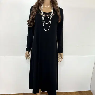 사에라 Akiakane 아키아카네 가을 반짝반짝 비즈 롱 원피스 L