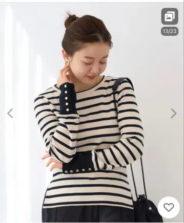 IENA 백 버튼 크루넥 풀오버
