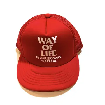 택 포함 새상품 빨간색 메쉬 캡 WAY OF LIFE 일본제