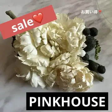 PINK HOUSE 화이트 코사지 투명 케이스 포함