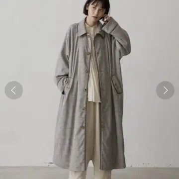 Libra Cue 롱 체크 코트