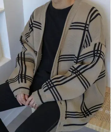체크 가디건