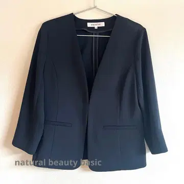 새상품급 NATURAL BEAUTY BASIC 노카라 자켓 팬츠 세트