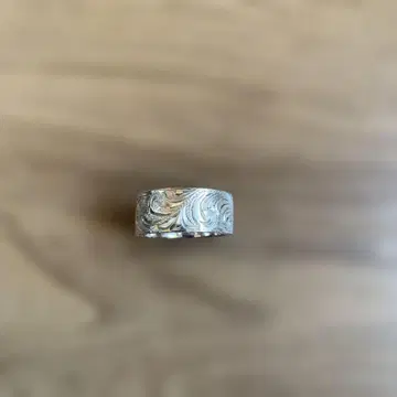 실버 조각 무늬 반지 안지름 18mm 폭 8mm