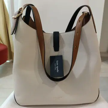 kate spade 가죽 토트백 화이트/브라운