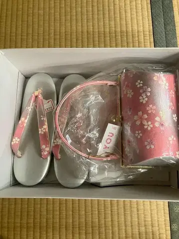 벚꽃 패턴 백과 통굽 조리 세트