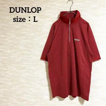 던롭 DUNLOP 피케 셔츠 [ L ] 반팔 하프 지퍼 골프 0912