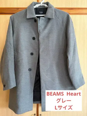BEAMS HEART 그레이 체스터 코트 L 사이즈