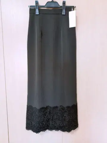 salire/새상품! 레이스 밑단 롱 타이트 스커트 블랙/M