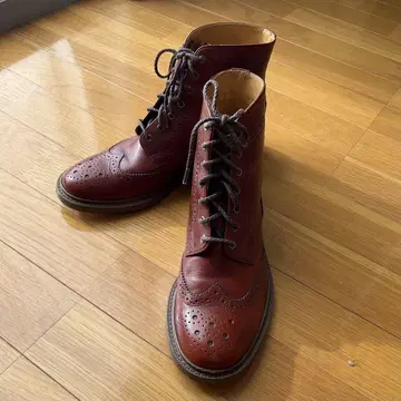 CEDER CREST 가죽 브로그 부츠 하이컷