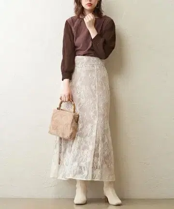 내추럴 꾸뛰르 길이가 조절되는 osono 레이스 스커트