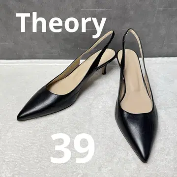 새상품급 Theory 띠어리 백 벨트 펌프스 스틸레토 블랙 39