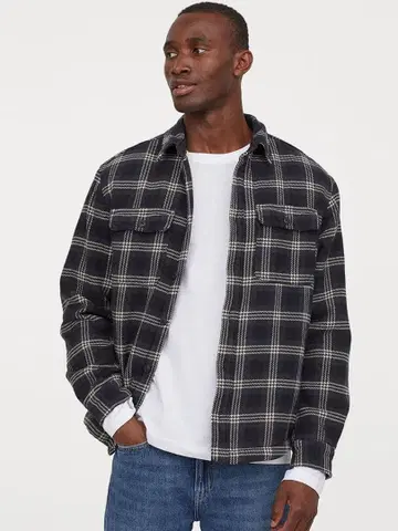 H&M 체크 블루종