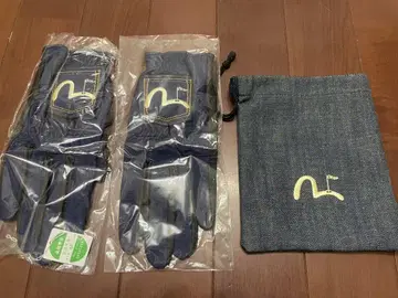 네이비 골프 그로브 2켤레 수납 봉투 포함 에비수 청바지 EVISU