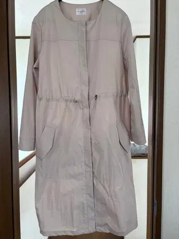 노칼라 베이지 자켓