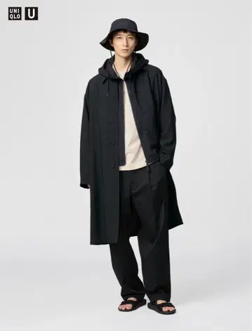 [ 미사용 택 포함 ] UNIQLO U 오버 사이즈 스텐 칼라 블랙 XL