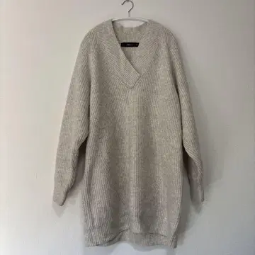 ZARA V넥 니트 원피스 오버사이즈