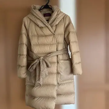 어반 리서치 베이지 후드 부착 다운 자켓