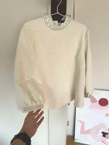 Simone Rocha 아이보리 리본 포함 블라우스 UK 8