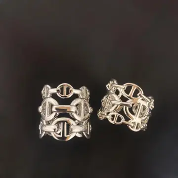 3연 닻 반지 스테인리스 약 13호 2개 세트