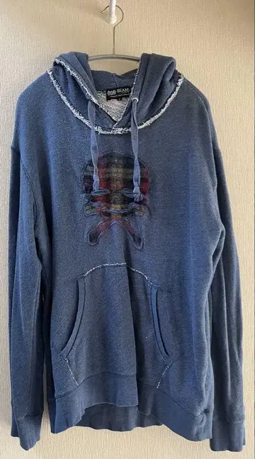BEAMS 블루 스컬 후드티 L 평상복 멋짐 귀여움 가격 인하 협상 가능