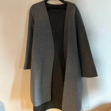 유니클로 더블 페이스 랩 코트 그레이