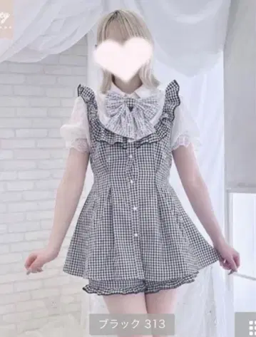 깅엄 체크 블랙 셋업 S 사이즈