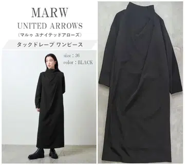 MARW UNITED ARROWS 턱 드레이프 원피스 36 블랙