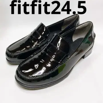 [새상품급] fitfit 에나멜 페니 로퍼 24.5 블랙 인솔 결품