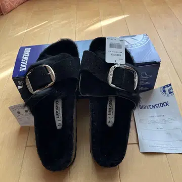 BIRKENSTOCK 퍼 샌들 36 사이즈 블랙