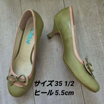 끌로에 피스타치오 그린 리본 사이즈 35 1/2 힐 5.5cm