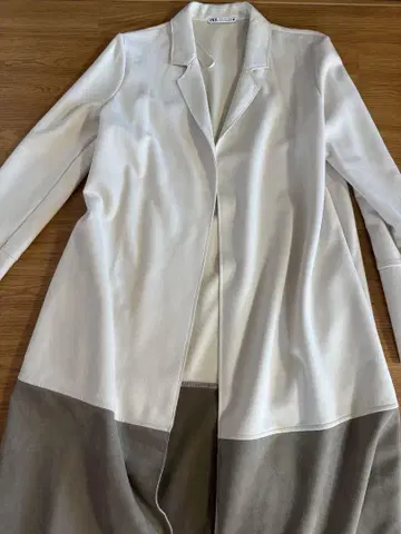 [ ZARA ] 화이트 그레이 롱 코트