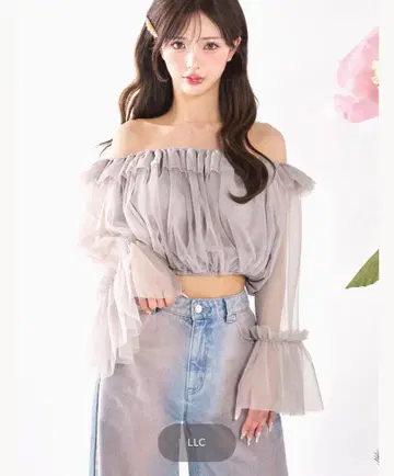 Darich 오프숄더 튤 볼륨 상의