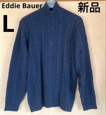 [ EddieBauer ] 새상품 네이비 케이블 짜임 하이넥 스웨터
