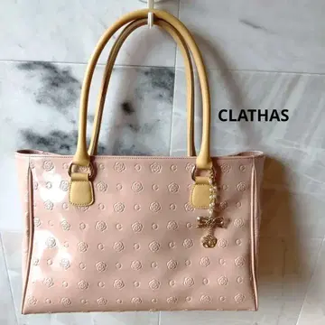 클레이 CLATHAS 토트백 숄더 꽃무늬 에나멜 핑크 A4
