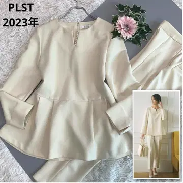 E63.플라스테 23ss/모조 진주 탈부착 가능 페플럼 블라우스 세트