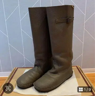 다크 브라운 가죽 롱 부츠