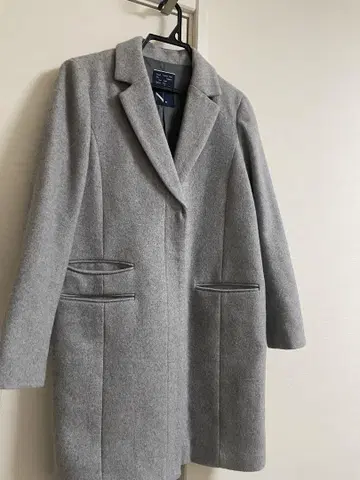 그레이 체스터 코트 울 혼방