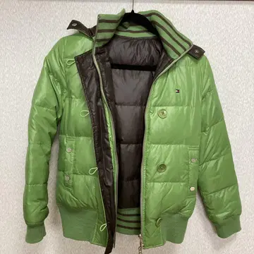 TOMMY HILFIGER 그린 다운 자켓 M 리버서블