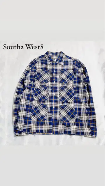 South2 West8 체크 무늬 긴팔 셔츠
