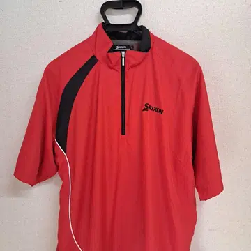 Srixon 레드 반팔 셔츠 지퍼 포함