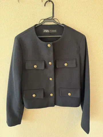 ZARA 네이비 노카라 자켓