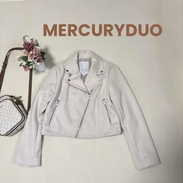MERCURYDUO 페이크 스웨이드 컴팩트 라이더 자켓 베이지