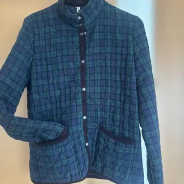 슈카 체크 무늬 퀼팅 자켓