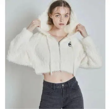 shaggy knit zipper hoodie 에피누