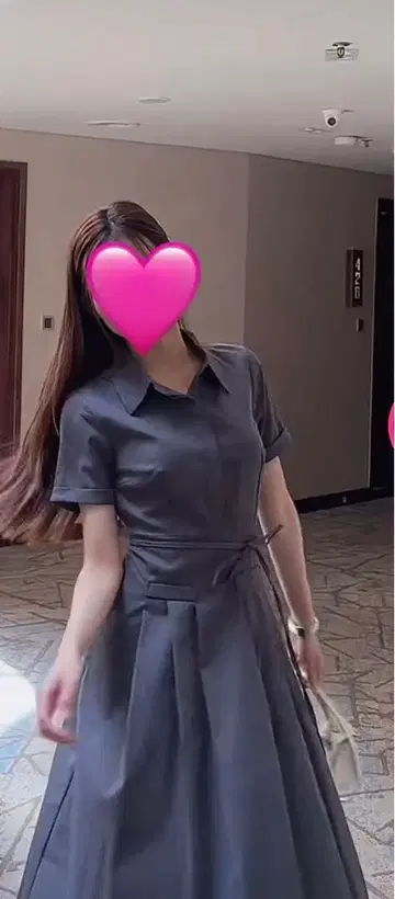 다크 그레이 셔츠 원피스 반팔