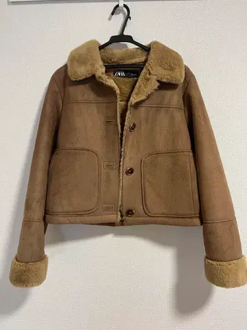 [ 새상품급 ] 자라 ZARA 무스탕 코트 브라운