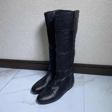 레어 파비오 루스코니 주름 가죽 니하이 부츠 vibram 밑창
