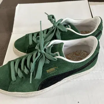 PUMA 그린 스웨이드 스니커즈 빔즈 보이